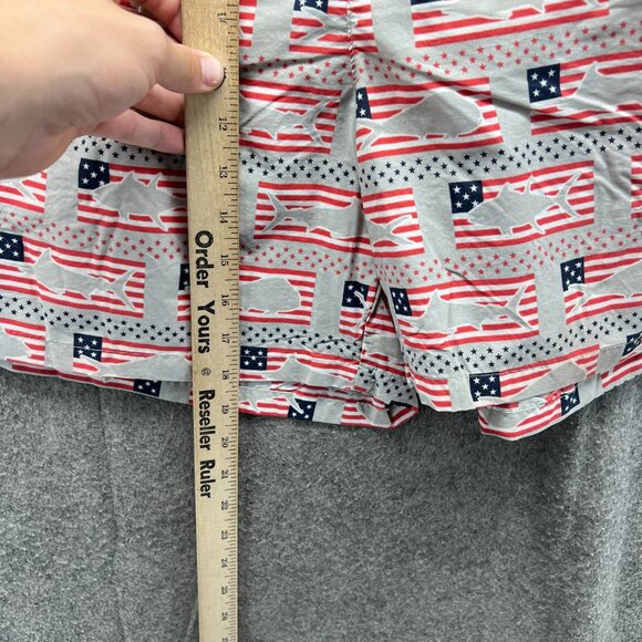 Columbia Sportswear Shorts Mens Large Beige American Flag Fish Print Swim Trunks - Picture 5 of 10